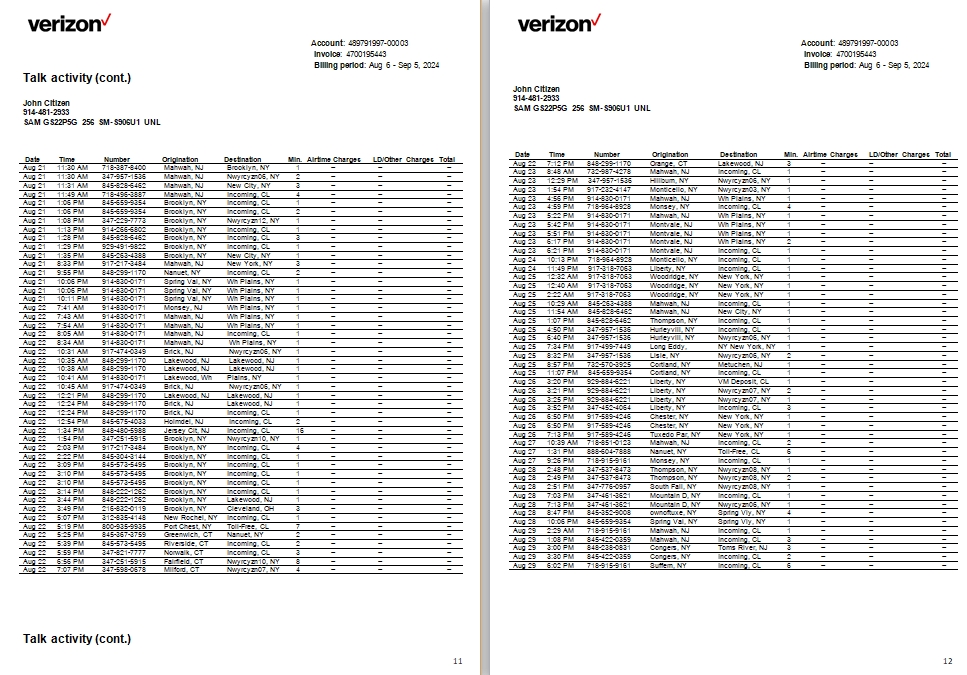 USA New Jersey Verizon utility 11 12 scr